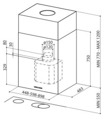 Кухонная вытяжка Faber Cubia Isola EG8 X A90