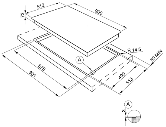 Газовая варочная панель Smeg PSF906-4