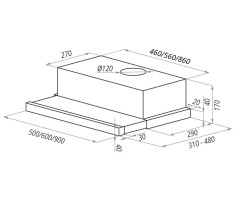 Встраиваемая вытяжка Maunfeld VS Light Glass 90 C белый