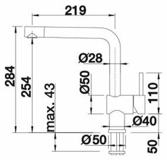 Смеситель для мойки Blanco Linus-F хром 514025