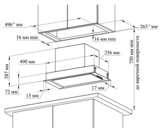 Встраиваемая вытяжка Gefest ВО 4603 В81