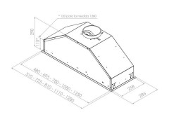 Встраиваемая вытяжка PANDO GTI 810 INOX V 850 SEC