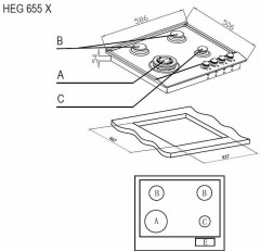 Газовая варочная панель EVELUX HEG 655 X