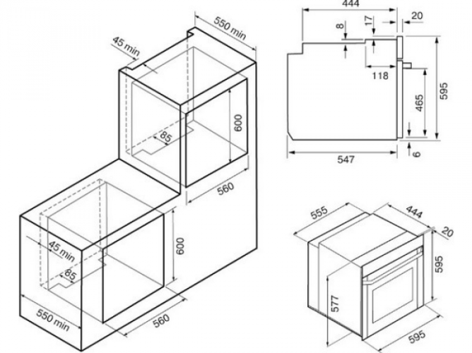 Электрический духовой шкаф Krona Nero max 60 BL/BL