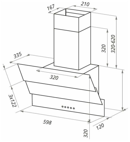 Кухонная вытяжка MAUNFELD CASCADA MINI 60