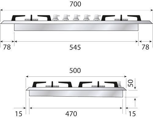 Газовая варочная панель ILVE HCB 70CN/AWB antiq.white (ручки бронза)