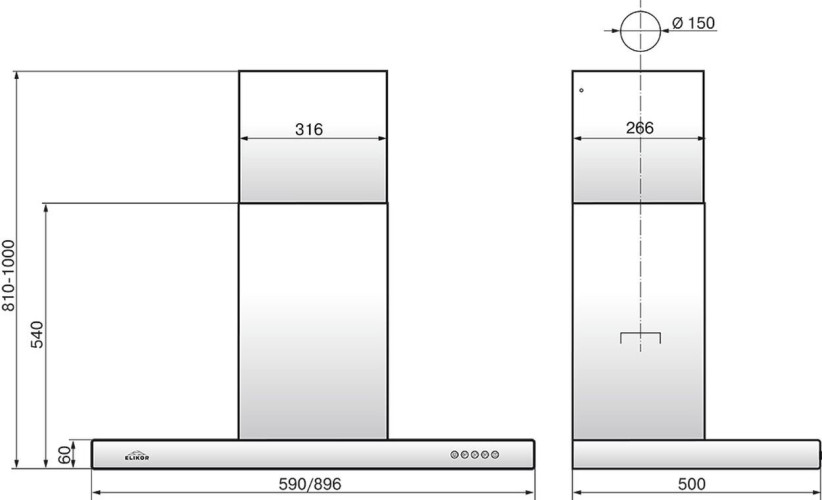 Кухонная вытяжка Elikor Опал 60Н 650 Э3Д нержавеющая сталь