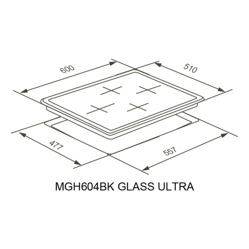Газовая варочная панель MEFERI MGH604BK GLASS ULTRA