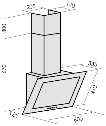 Кухонная вытяжка MBS Galtonia 160 Glass White