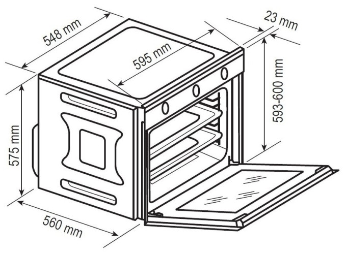Электрический духовой шкаф Kraft TCH-OV107RBGES