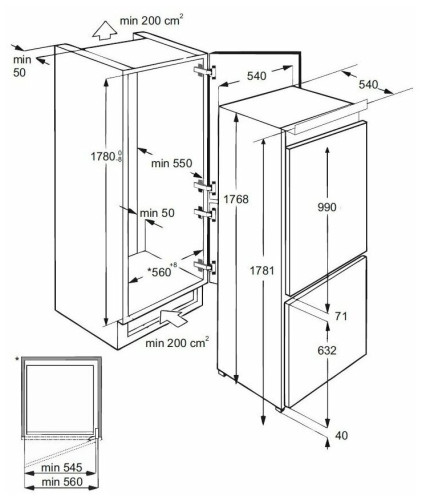 Встраиваемый холодильник Lex RBI 201