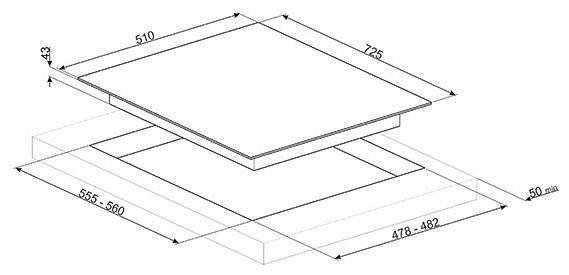 Газовая варочная панель Smeg PX375