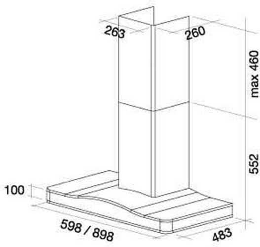 Кухонная вытяжка Falmec Lilium 60 ceramica rosso 600
