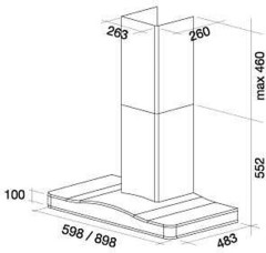 Кухонная вытяжка Falmec Lilium 60 ceramica rosso 600