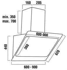 Кухонная вытяжка Dach ARDIS 60 black
