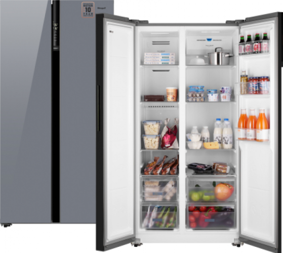 Холодильник Weissgauff WSBS 600 Dark Grey Glass