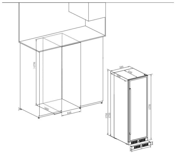 Винный шкаф Temptech WP180DCB