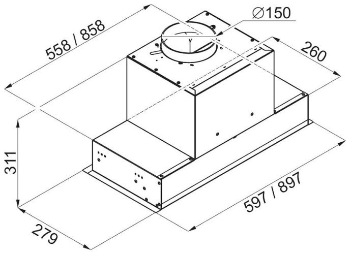 Встраиваемая вытяжка Maunfeld Fantasy 60 черный