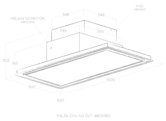Островная вытяжка Elica Skydome No Motor A/100