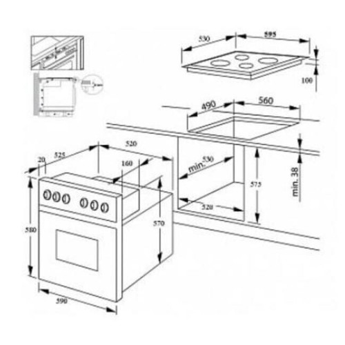Газовая варочная панель Ricci RGNEL5008IX
