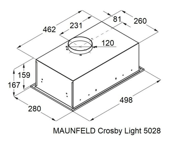 Встраиваемая вытяжка Maunfeld Crosby Light 5028 Inox