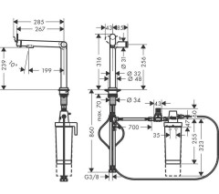Смеситель для кухни Hansgrohe Aqittura M91 76804800