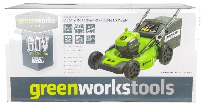 Газонокосилка электрическая greenworks 2505607ub GD60LM51SPK4
