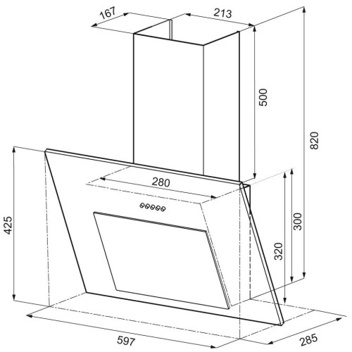 Кухонная вытяжка Krona Fiona 600 white PB