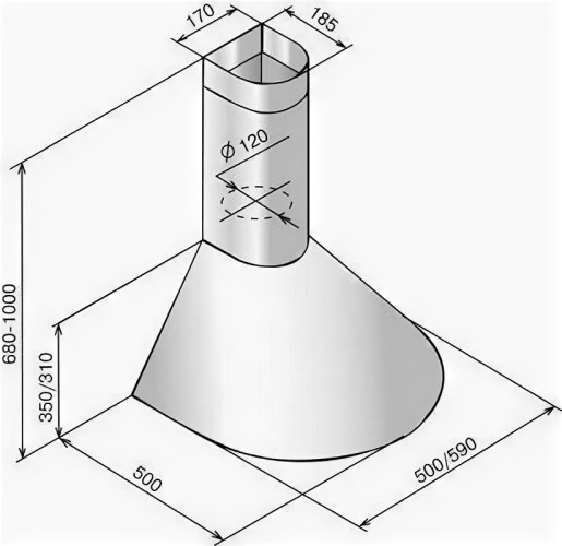 Кухонная вытяжка Elikor Эпсилон 60П 430 П3Л черный золото