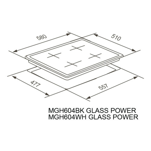 Газовая варочная панель MEFERI MGH604WH GLASS POWER