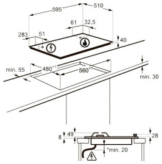 Газовая варочная панель AEG HG 565455 SY