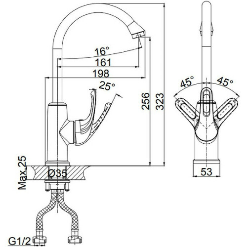 Смеситель для кухни D&K Rhein Eucharius DA1372422 жасмин