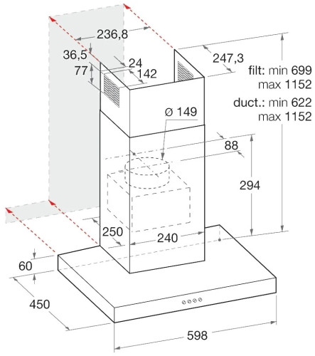 Кухонная вытяжка Indesit IHBS 6.5 LM X