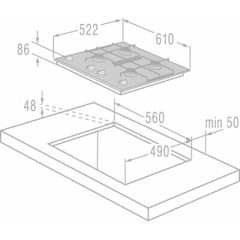 Газовая варочная панель Gorenje + GGC 64 AB