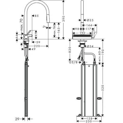 Смеситель для кухни Hansgrohe Aquno Select M81 73831000