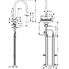 Смеситель для кухни Hansgrohe Aquno Select M81 73831000
