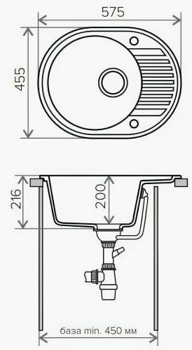 Кухонная мойка Tolero R-122-911 черный