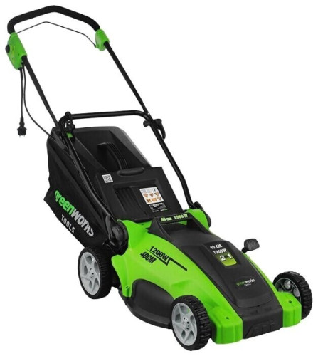 Газонокосилка электрическая greenworks 25147 GLM1240 1200W 40cm 3-in-1