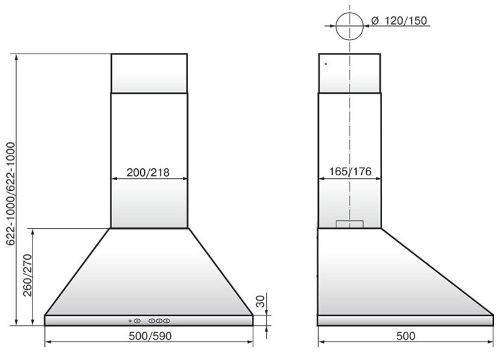 Кухонная вытяжка Elikor Вента 60Н 650 К3Д нержавеющая сталь