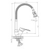 Смеситель для кухни Rossinka Silvermix B35-26 с гибким изливом