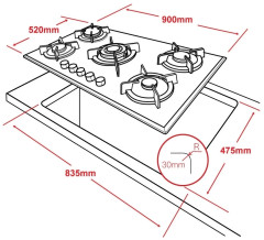 Газовая варочная панель Ginzzu HCG-475