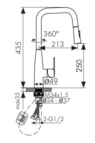 Смеситель для кухни Kaiser Claro 22144-4