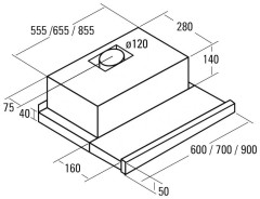 Встраиваемая вытяжка Cata TF 2003 600 GWH A
