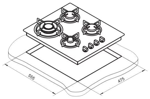 Газовая варочная панель Darina 1T18 BGM 341 11 AT