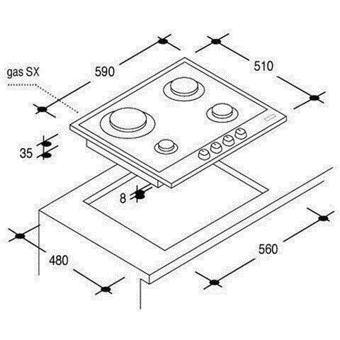Газовая варочная панель Candy PGC640SWBA