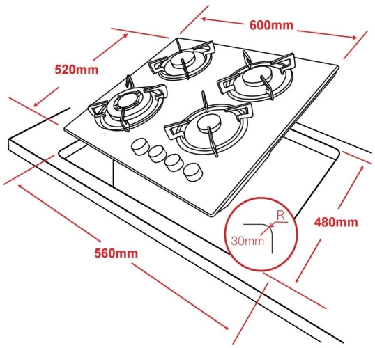 Газовая варочная панель Ginzzu HCG-445