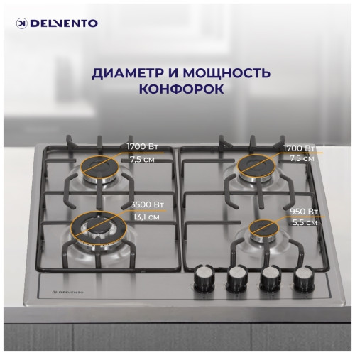 Газовая варочная панель Delvento V60V41W001