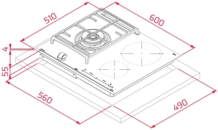Комбинированная варочная панель Teka Hybrid JZC 63312 ABN Black