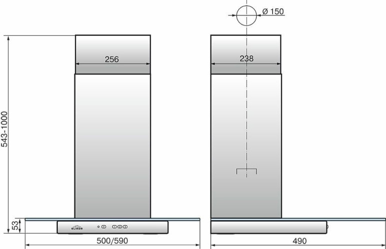 Кухонная вытяжка Elikor Кристалл 50Н 430 К3Д нержавеющая сталь