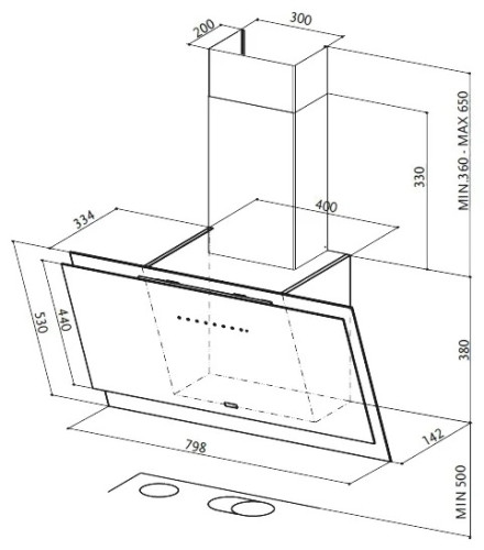 Кухонная вытяжка Faber Black Tie BRS BK A80